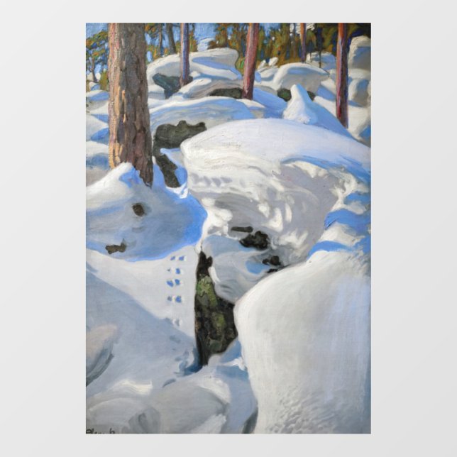 Autocollant Pour Fenêtre Akseli Gallen-Kallela - Le repaire du Lynx (Feuille)