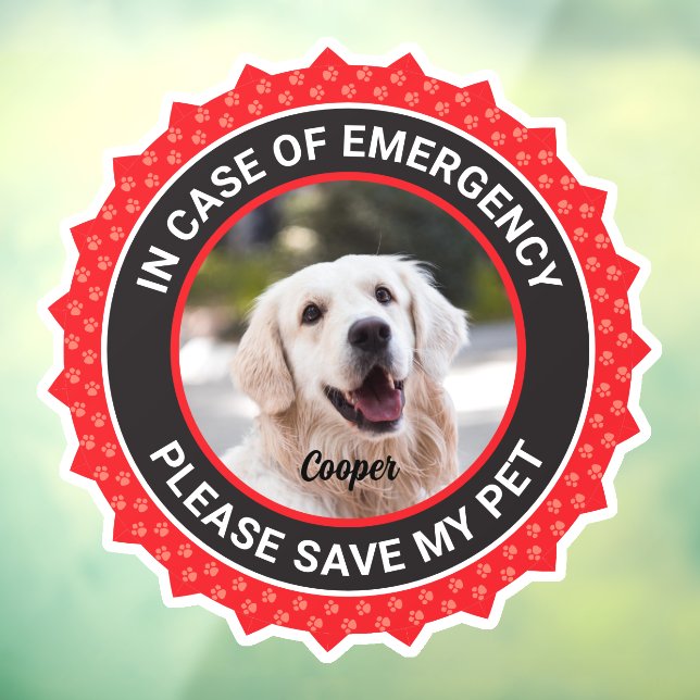 Autocollant Pour Fenêtre Alerte de sécurité canine, premier intervenant per (Feuille 3)