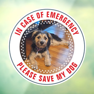 Autocollant Pour Fenêtre Alerte de sécurité pour animaux Photo de chien per