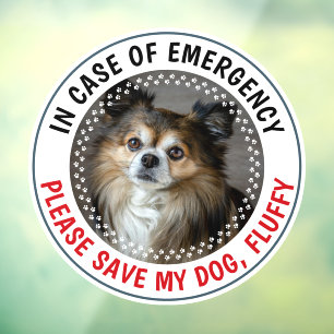 Autocollant Pour Fenêtre Alerte d'urgence pour animaux de compagnie Photo p
