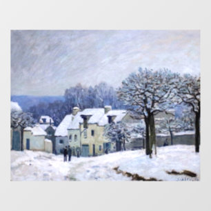 Autocollant Pour Fenêtre Alfred Sisley - Place Chenil à Marly, Effet Neige