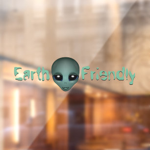 Autocollant Pour Fenêtre Alien Décal personnalisé Cute Alien Gris Clôture d