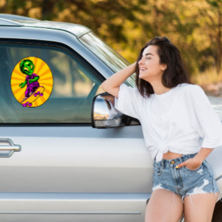 Autocollant Pour Fenêtre Alien Skateboardeur Drôle Voiture Camion
