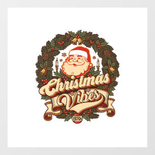 Autocollant Pour Fenêtre Ambiance de Noël Couronne de Claus de Santa Claus