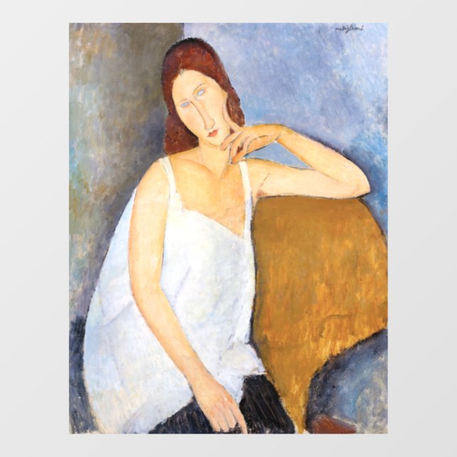Autocollant Pour Fenêtre Amedeo Modigliani - Jeanne Hebuterne (Feuille)