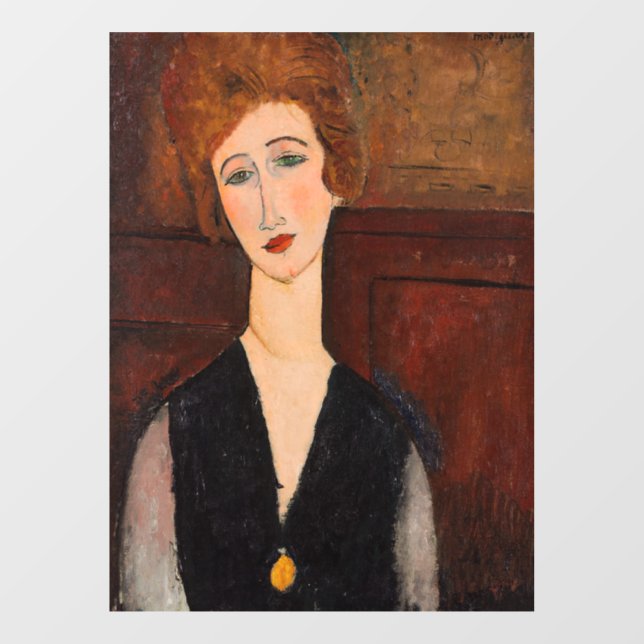 Autocollant Pour Fenêtre Amedeo Modigliani - Portrait d'une femme (Feuille)