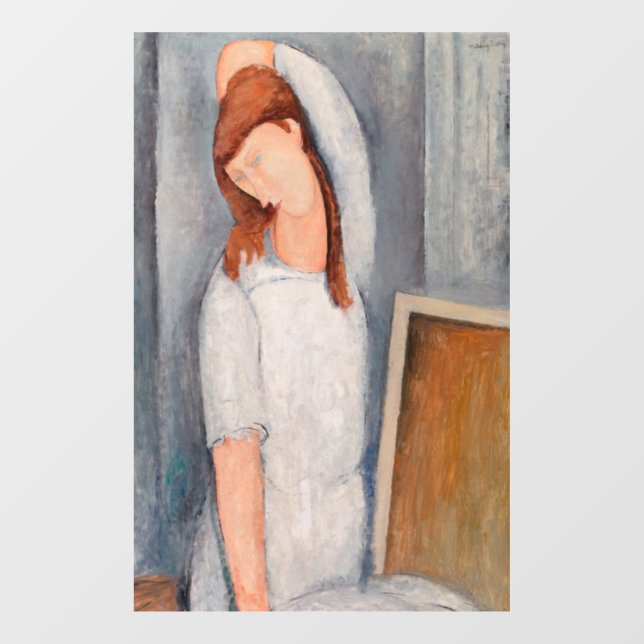 Autocollant Pour Fenêtre Amedeo Modigliani - Portrait Jeanne Hebuterne #1 (Feuille)