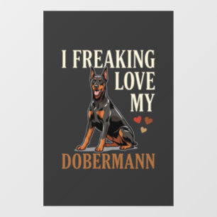 Autocollant Pour Fenêtre Amour de Dobermann Amateur de Chien