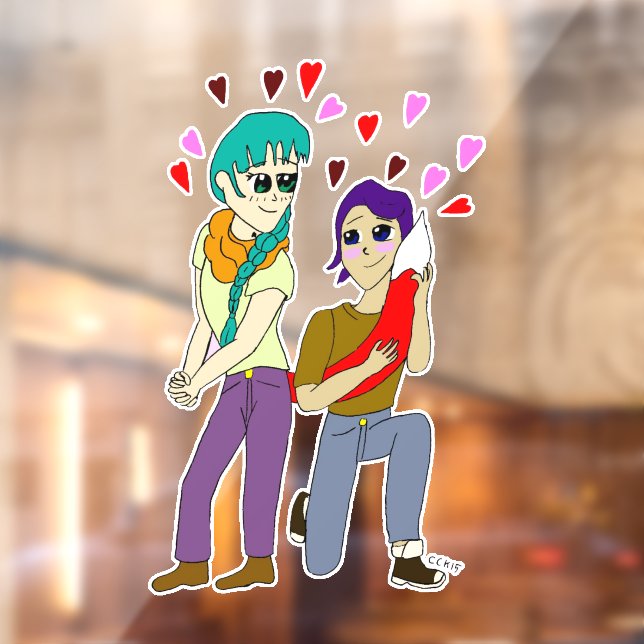 Autocollant Pour Fenêtre amour de queue (Feuille 2)