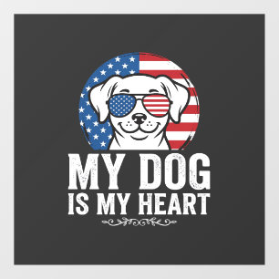 Autocollant Pour Fenêtre Amoureux des chiens Mon chien est mon cœur