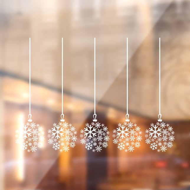 Autocollant Pour Fenêtre Ampoules de flocon blanc_ pack de cinq clins de fe (Feuille 2)