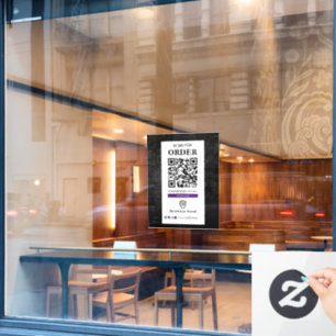 Autocollant Pour Fenêtre Analyser le code QR pour commander   Café-restaura
