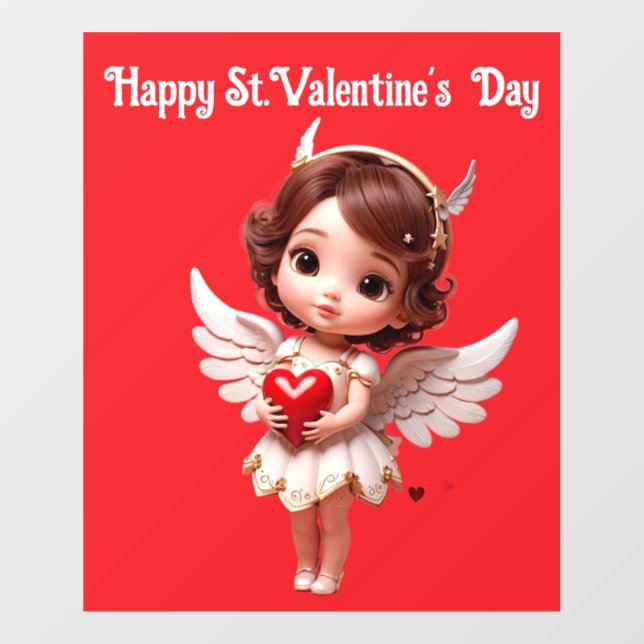 Autocollant Pour Fenêtre  Angel With Heart Window Cling (Feuille)