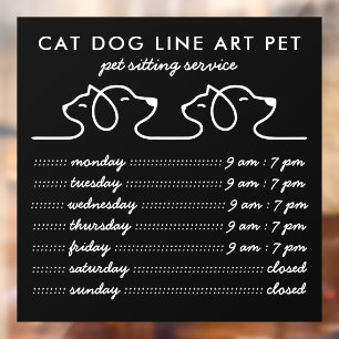 Autocollant Pour Fenêtre Animaux de compagnie Chats et chiens cadre noir