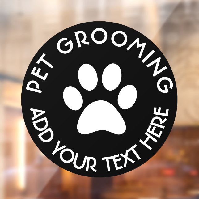 Autocollant Pour Fenêtre Animaux de compagnie, Chien Grooming Cercle noir (Feuille 2)