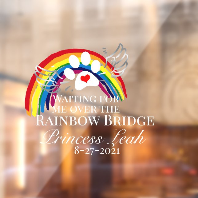 Autocollant Pour Fenêtre Animaux de compagnie traversant le pont Rainbow (Feuille 2)