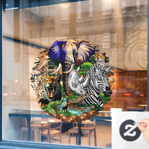 Autocollant Pour Fenêtre Animaux sauvages de la Savane africaine