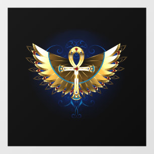 Autocollant Pour Fenêtre Ankh or avec ailes
