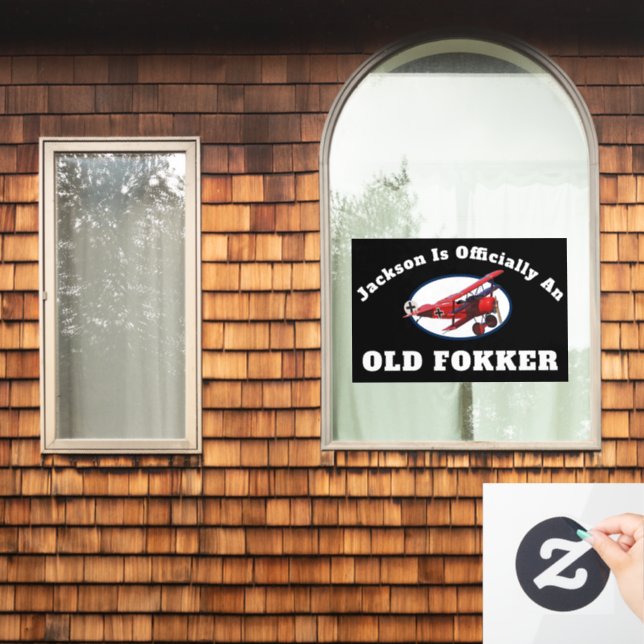 Autocollant Pour Fenêtre Anniversaire officiel drôle Vieux Fokker sur la co (Fenêtre d'accueil)