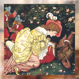 Autocollant Pour Fenêtre Antique Victorien Conte de Fées La Belle et la Bêt