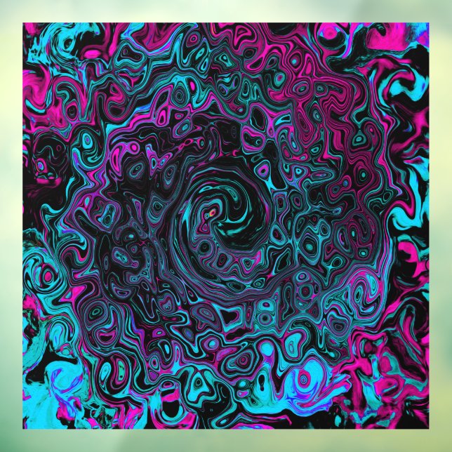 Autocollant Pour Fenêtre Aqua Magenta et Abstrait noir (Feuille 3)