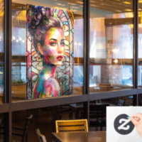 Aquarelle 3D Visage dame élégante avec éclaboussur