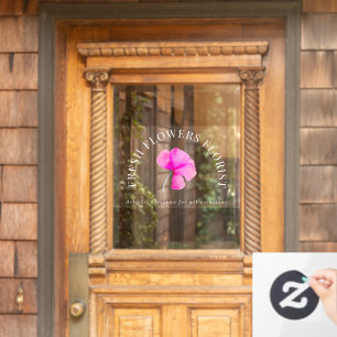 Autocollant Pour Fenêtre Aquarelle d'entreprise fleuriste rose