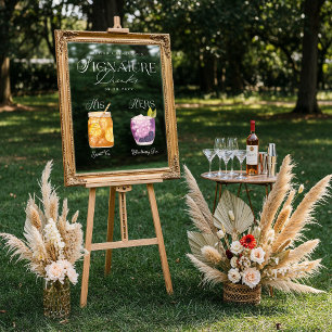 Autocollant Pour Fenêtre Aquarelle Signature Boisson Mariage Barre Signal C