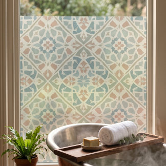 Autocollant Pour Fenêtre Arabesque Terreuse | Carreau de Mosaïque Aquarelle
