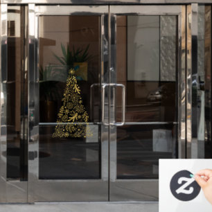 Autocollant Pour Fenêtre Arbre de Noël affiche le collage de la fenêtre e