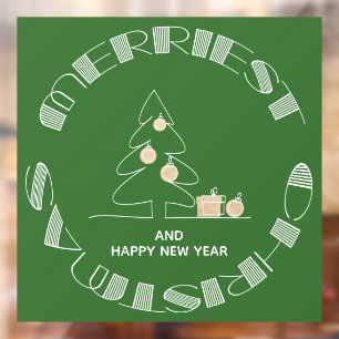 Autocollant Pour Fenêtre Arbre de Noël le plus joyeux