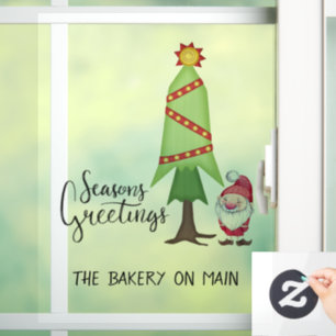 Autocollant Pour Fenêtre Arbre de Noël personnalisé & Gnome