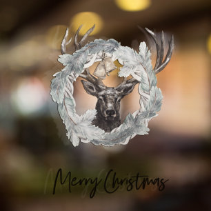 Autocollant Pour Fenêtre Arbre vert de Noël   Joyeux Noël