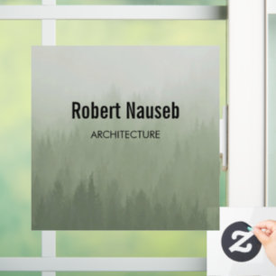 Autocollant Pour Fenêtre Architecture de forêt de brouillard gris