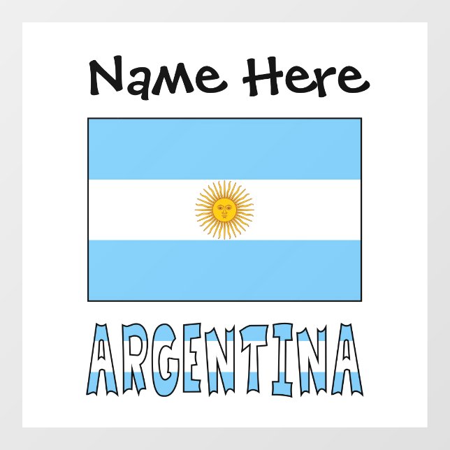 Autocollant Pour Fenêtre Argentine Drapeau Personnalisé (Feuille)
