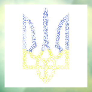 Autocollant Pour Fenêtre Armoiries de l'Ukraine trident motif de la spirale