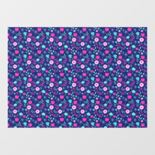 Autocollant Pour Fenêtre Arrière - plan à motif floral mignon