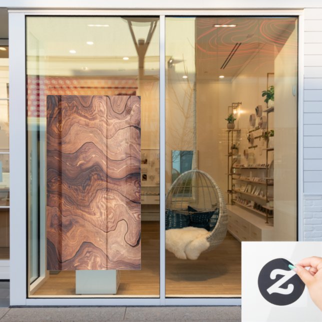 Autocollant Pour Fenêtre Arrière - plan design moderne en bois de charpente (Vitrine du magasin)