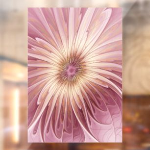Autocollant Pour Fenêtre Art Abstrait Fractal Fleur & Tons de Bourgogne
