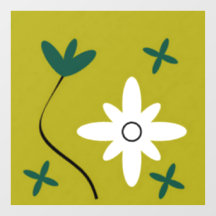 Art botanique abstrait de fleur de marguerite mini