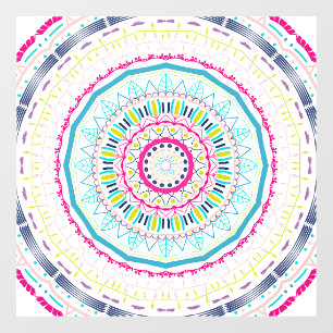 Autocollant Pour Fenêtre Art de mandala coloré vibrant