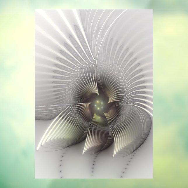 Autocollant Pour Fenêtre Art fractal forme abstraite 3D moderne (Feuille 3)