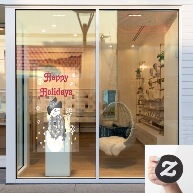 Autocollant Pour Fenêtre Art moderne Snowman (Vitrine du magasin)