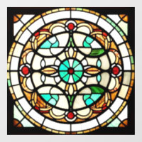 Art Nouveau Carré Arrondi AI Arrière fenêtre Art C