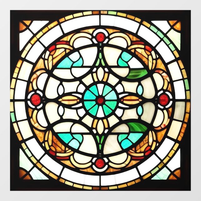 Autocollant Pour Fenêtre Art Nouveau Carré Arrondi AI Arrière fenêtre Art C (Feuille)