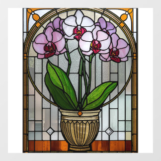 Autocollant Pour Fenêtre Art Nouveau floral en verre teinté