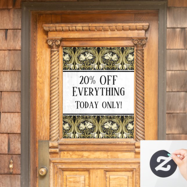 Autocollant Pour Fenêtre Art Nouveau Tulips Customizable (Porte d'accueil)