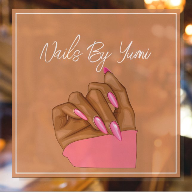 Autocollant Pour Fenêtre Artiste Ongulaire Élégante Manucure Typographie Ma (Créateur téléchargé)