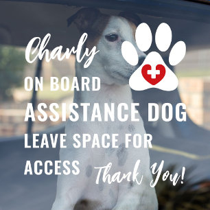 Autocollant Pour Fenêtre Assistance Chien à bord Conserver de l'espace pour