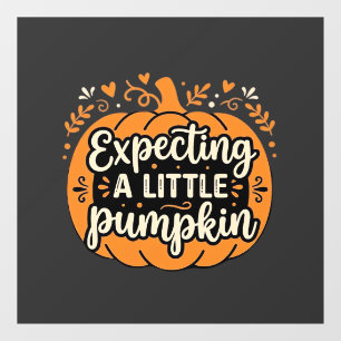 Autocollant Pour Fenêtre Attendant un Petit Citrouille Halloween Grossesse